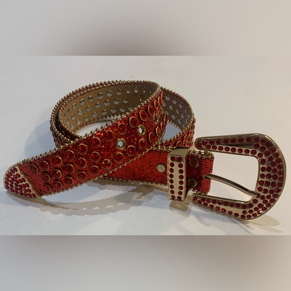 Red and Gold Western Designer Belt